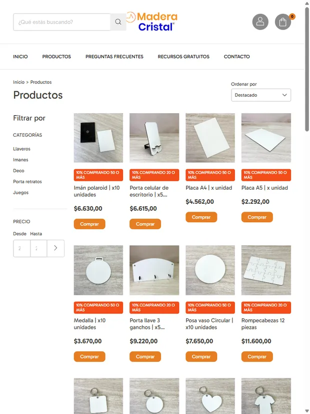 Madera Cristal en tablet